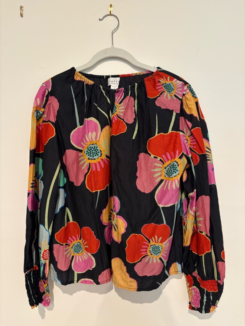 Velvet by Graham & James Floral Cotton Blouse - Black/Multi